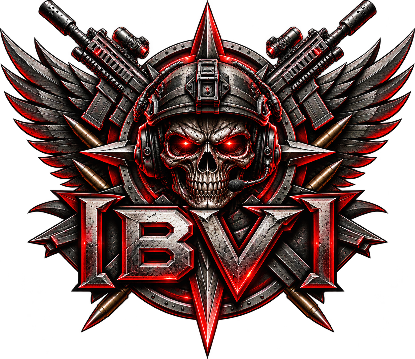 BLACK VECTOR [BV] tactical squad skull emblem